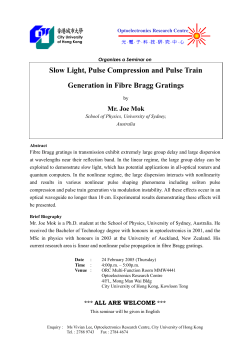 Slow Light, Pulse Compression and Pulse Train Generation in Fibre
