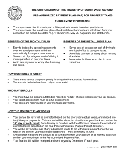OPTIONS &bull; You may choose the 10 month plan &ndash; 10 equal