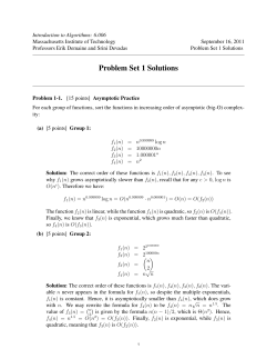 6.006 Introduction to Algorithms, Problem Set 1 Solutions