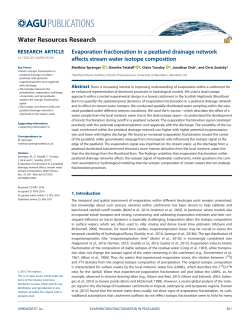 Evaporation fractionation in a peatland drainage network affects