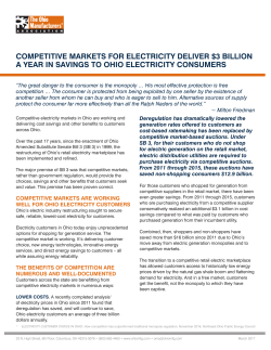Competitive Markets for Electricity Deliver $3 Billion a Year in
