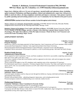 Timothy S. Robinson, Licensed Professional Counselor