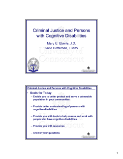 Criminal Justice and Persons with Cognitive Disabilities