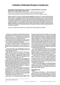 Evaluation of Antioxidant Enzymes in Keratoconus