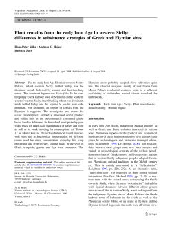 Plant remains from the early Iron Age in western Sicily: differences in