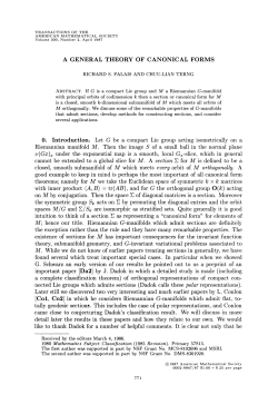 a general theory of canonical forms
