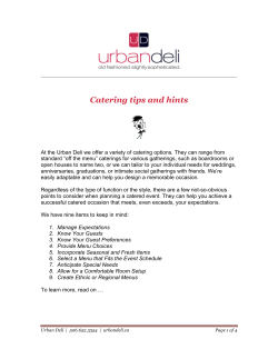 Catering tips and hints