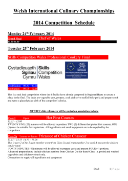 2008 Salon Schedule - Welsh Culinary Association