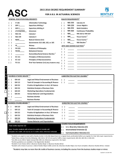 asc 2015-2016 degree requirement summary for a bs in actuarial