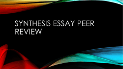Synthesis Essay Peer Review