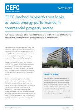 CEFC backed property trust looks to boost energy performance in