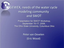 GEWEX and SWOT - The Ohio State University