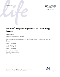 Ion PGM&trade; Sequencing 400 Kit