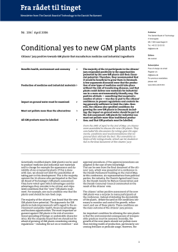 Conditional yes to new GM plants