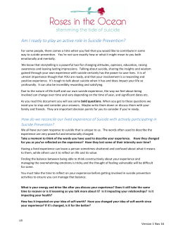 Am I ready to play an active role in Suicide Prevention?