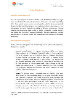 Casino table games - School of Psychology