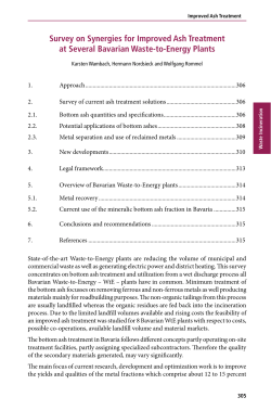Survey on Synergies for Improved Ash Treatment at Several