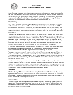 Organic Conversion Program guidelines and