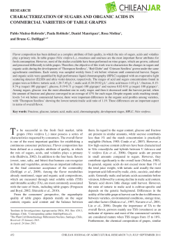 characterization of sugars and organic acids in commercial varieties