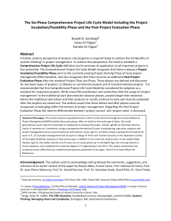 The Six-Phase Comprehensive Project Life Cycle Model Including