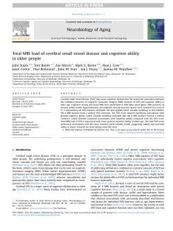 Total MRI load of cerebral small vessel disease and cognitive ability