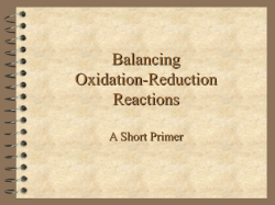 Balancing Oxidation-Reduction Reactions