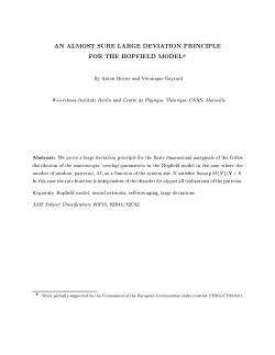 an almost sure large deviation principle for the hopfield model