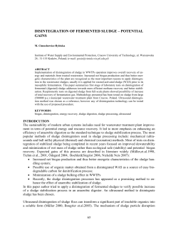disintegration of fermented sludge &ndash; potential gains