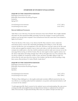 Overview of Student Evaluations