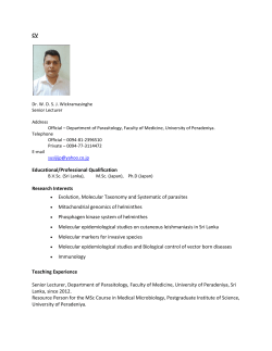 CV Educational/Professional Qualification Research Interests