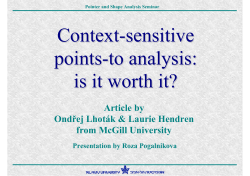 Context-sensitive points-to analysis: is it worth it?