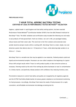 7 Hour Total Aerobic Bacteria Testing