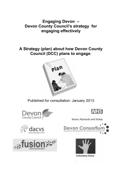 Engaging Devon &ndash; Devon County Council`s strategy for engaging