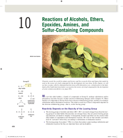 Reactions of Alcohols, Ethers, Epoxides, Amines, and