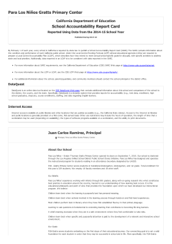 SARC Report for Para Los Niños Gratts Primary Center