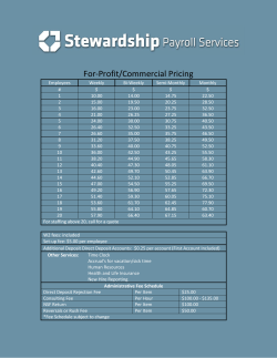For-Profit/Commercial Pricing - Stewardship Payroll Services