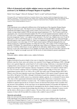Effect of elemental and soluble sulphur sources on grain yield of wheat