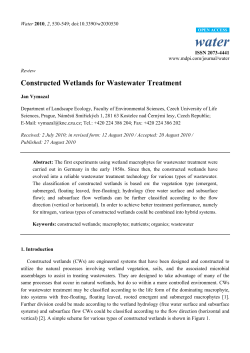 Constructed Wetlands for Wastewater Treatment