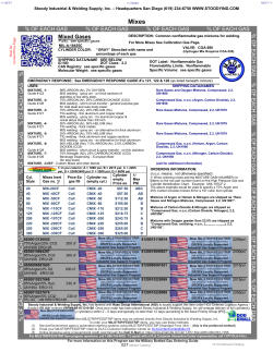Mixed Gases % OF EACH GAS % OF EACH GAS % OF EACH GAS