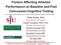Factors Affecting Athletes` Performance on Baseline and