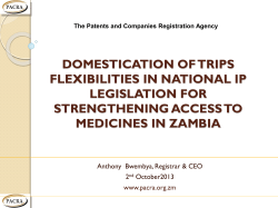 IP Policy Situation Update in Zambia