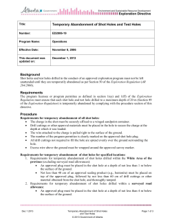 ED2006-19 Temporary Abandonment of Shot Holes and Test Holes