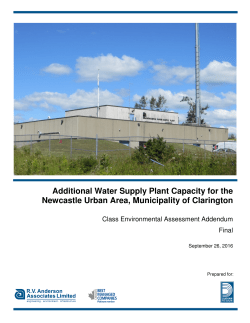 Additional Water Supply Plant Capacity for the