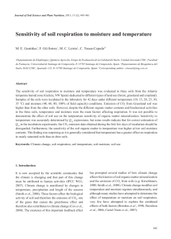 Sensitivity of soil respiration to moisture and temperature