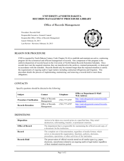 Records Hold Procedure - University of North Dakota