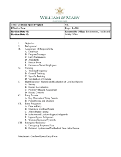 Confined Space Entry Program - College of William and Mary