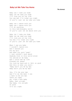 The Animals Baby Let Me Take You Home - pisnicky
