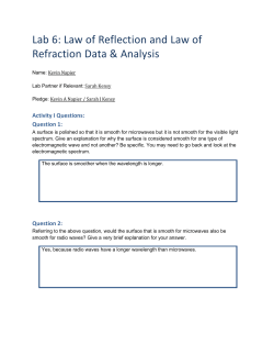 Lab 6: Law of Reflection and Law of Refraction