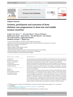 Content, participants and outcomes of three diabetes care