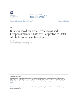 Business Travellers` Hotel Expectations and
